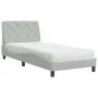 Bett mit hellgrauer Samtmatratze 80x200 cm von vidaXL, Betten und Lattenroste - Ref: Foro24-3208622, Preis: 270,73 €, Rabatt: %