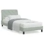 Bett mit hellgrauer Samtmatratze 90x200 cm von vidaXL, Betten und Lattenroste - Ref: Foro24-3208634, Preis: 287,48 €, Rabatt: %