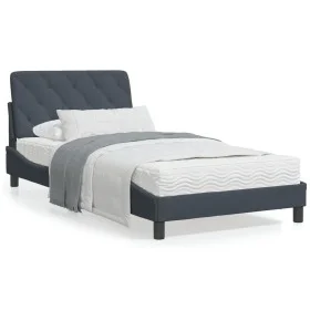 Bed with dark gray velvet mattress 100x200 cm by vidaXL, Beds and slatted bases - Ref: Foro24-3208641, Price: 334,67 €, Disco...