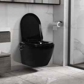 Spülrandloses Wand-WC mit Bidetfunktion aus schwarzer Keramik von vidaXL, Badezimmer - Ref: Foro24-145782, Preis: 198,29 €, R...