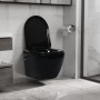 Spülrandloses Wand-WC mit Bidetfunktion aus schwarzer Keramik von vidaXL, Badezimmer - Ref: Foro24-145782, Preis: 198,29 €, R...