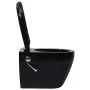 Spülrandloses Wand-WC mit Bidetfunktion aus schwarzer Keramik von vidaXL, Badezimmer - Ref: Foro24-145782, Preis: 210,38 €, R...