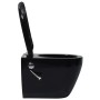 Spülrandloses Wand-WC mit Bidetfunktion aus schwarzer Keramik von vidaXL, Badezimmer - Ref: Foro24-145782, Preis: 198,29 €, R...