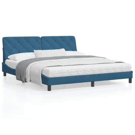 Bett mit blauer Samtmatratze 180x200 cm von vidaXL, Betten und Lattenroste - Ref: Foro24-3208674, Preis: 449,04 €, Rabatt: %