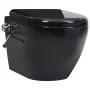 Spülrandloses Wand-WC mit Bidetfunktion aus schwarzer Keramik von vidaXL, Badezimmer - Ref: Foro24-145782, Preis: 210,38 €, R...