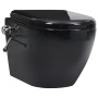 Spülrandloses Wand-WC mit Bidetfunktion aus schwarzer Keramik von vidaXL, Badezimmer - Ref: Foro24-145782, Preis: 198,29 €, R...
