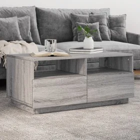 Mesa de centro con luces LED gris Sonoma 90x49x40 cm by vidaXL, Coffee table - Ref: Foro24-839838, Price: 101,26 €, Discount: %