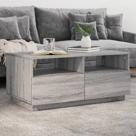LED-Couchtisch in Sonoma-Grau mit den Maßen 90x49x40 cm. von vidaXL, Couchtisch - Ref: Foro24-839838, Preis: 101,26 €, Rabatt: %