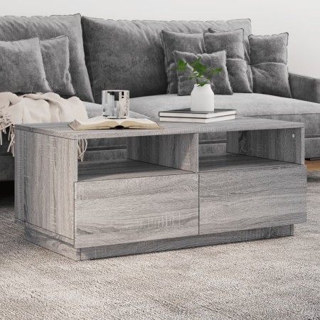 LED-Couchtisch in Sonoma-Grau mit den Maßen 90x49x40 cm. von vidaXL, Couchtisch - Ref: Foro24-839838, Preis: 102,83 €, Rabatt: %