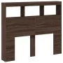Cabecero de cama con luz LED marrón roble 100x17x102 cm de vidaXL, Cabeceros y pies de cama - Ref: Foro24-839195, Precio: 78,...