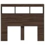 Cabecero de cama con luz LED marrón roble 100x17x102 cm de vidaXL, Cabeceros y pies de cama - Ref: Foro24-839195, Precio: 78,...