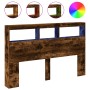 Kopfteil mit LED-Licht, geräucherte Eiche, 160 x 17 x 102 cm von vidaXL, Kopf- und Fußteile - Ref: Foro24-839207, Preis: 93,9...