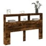 Headboard with LED light smoked oak 160x17x102 cm by vidaXL, Headboards and footboards - Ref: Foro24-839207, Price: 92,31 €, ...