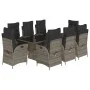 Set comedor jardín 9 pzas y cojines ratán sintético gris de vidaXL, Conjuntos de jardín - Ref: Foro24-3213122, Precio: 1,00 €...
