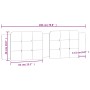 Cabecero de cama acolchado cuero sintético negro blanco 180 cm