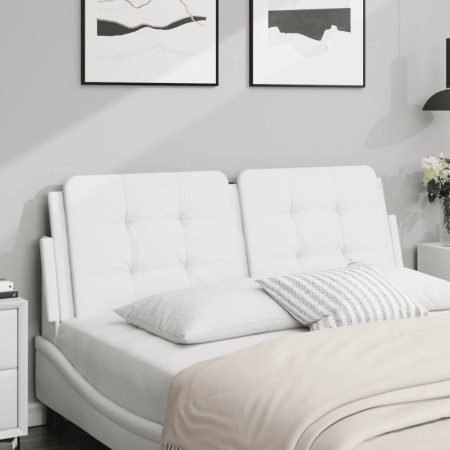 White synthetic leather padded bed headboard 120 cm by vidaXL, Headboards and footboards - Ref: Foro24-374851, Price: 42,35 €...