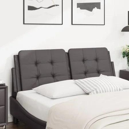 Cabecero de cama acolchado cuero sintético gris 120 cm de vidaXL, Cabeceros y pies de cama - Ref: Foro24-374853, Precio: 38,0...