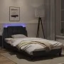 Estructura cama con luces LED cuero sintético negro 100x200 cm de vidaXL, Camas y somieres - Ref: Foro24-3214089, Precio: 122...