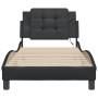 Estructura cama con luces LED cuero sintético negro 100x200 cm