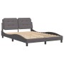 Estructura cama con luces LED cuero sintético gris 140x200 cm de vidaXL, Camas y somieres - Ref: Foro24-3214113, Precio: 190,...