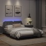 Bed frame with LED lights gray synthetic leather 140x200 cm by vidaXL, Beds and slatted bases - Ref: Foro24-3214113, Price: 1...
