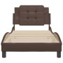 Estructura de cama con cabecero cuero sintético marrón 90x190cm