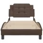 Bed frame with headboard brown synthetic leather 90x200cm by vidaXL, Beds and slatted bases - Ref: Foro24-3208158, Price: 159...