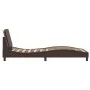 Bed frame with headboard brown synthetic leather 90x200cm by vidaXL, Beds and slatted bases - Ref: Foro24-3208158, Price: 159...