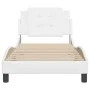 Estructura de cama cabecero cuero sintético blanco 100x200 cm de vidaXL, Camas y somieres - Ref: Foro24-3208164, Precio: 130,...