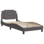 Bed frame with headboard gray synthetic leather 100x200 cm by vidaXL, Beds and slatted bases - Ref: Foro24-3208166, Price: 13...