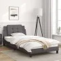 Bed frame with headboard gray synthetic leather 100x200 cm by vidaXL, Beds and slatted bases - Ref: Foro24-3208166, Price: 13...