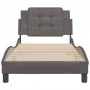 Bed frame with headboard gray synthetic leather 100x200 cm by vidaXL, Beds and slatted bases - Ref: Foro24-3208166, Price: 13...
