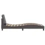 Bed frame with headboard gray synthetic leather 100x200 cm by vidaXL, Beds and slatted bases - Ref: Foro24-3208166, Price: 13...