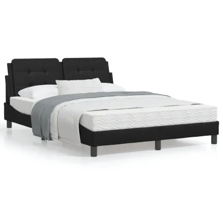 Bed frame with headboard black synthetic leather 120x200cm by vidaXL, Beds and slatted bases - Ref: Foro24-3208170, Price: 17...