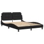 Bed frame with headboard black synthetic leather 120x200cm by vidaXL, Beds and slatted bases - Ref: Foro24-3208170, Price: 17...