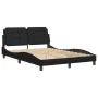 Bed frame with headboard black synthetic leather 120x200cm by vidaXL, Beds and slatted bases - Ref: Foro24-3208170, Price: 17...