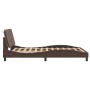 Estructura de cama cabecero cuero sintético marrón 120x200 cm de vidaXL, Camas y somieres - Ref: Foro24-3208172, Precio: 197,...