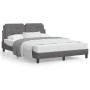 Bed frame with headboard gray synthetic leather 140x200cm by vidaXL, Beds and slatted bases - Ref: Foro24-3208187, Price: 179...