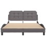 Bed frame with headboard gray synthetic leather 140x200cm by vidaXL, Beds and slatted bases - Ref: Foro24-3208187, Price: 182...