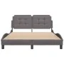 Bed frame with headboard gray synthetic leather 140x200cm by vidaXL, Beds and slatted bases - Ref: Foro24-3208187, Price: 179...