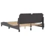 Bed frame with headboard gray synthetic leather 140x200cm by vidaXL, Beds and slatted bases - Ref: Foro24-3208187, Price: 179...