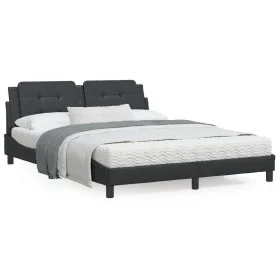 Bed frame with headboard black synthetic leather 160x200cm by vidaXL, Beds and slatted bases - Ref: Foro24-3208191, Price: 21...