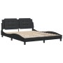 Bettgestell mit Kopfteil aus schwarzem Kunstleder 160x200cm von vidaXL, Betten und Lattenroste - Ref: Foro24-3208191, Preis: ...