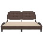 Brown synthetic leather headboard bed frame 160x200 cm by vidaXL, Beds and slatted bases - Ref: Foro24-3208193, Price: 226,10...