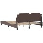Brown synthetic leather headboard bed frame 160x200 cm by vidaXL, Beds and slatted bases - Ref: Foro24-3208193, Price: 226,10...