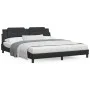 Bed frame with headboard black synthetic leather 180x200cm by vidaXL, Beds and slatted bases - Ref: Foro24-3208198, Price: 22...