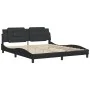 Bed frame with headboard black synthetic leather 180x200cm by vidaXL, Beds and slatted bases - Ref: Foro24-3208198, Price: 22...