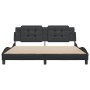 Estructura de cama con cabecero cuero sintético negro 180x200cm