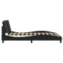 Estructura de cama con cabecero cuero sintético negro 180x200cm