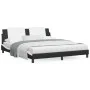Bed frame with black and white synthetic leather headboard by vidaXL, Beds and slatted bases - Ref: Foro24-3208203, Price: 21...